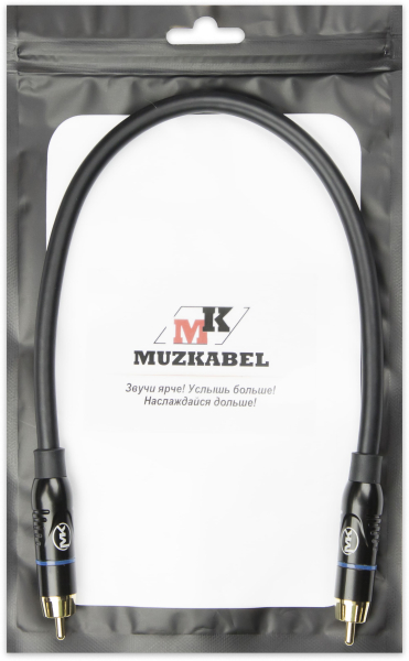 Патч-кабель MUZKABEL RSFIK4BP - 0.1 метра, RCA – RCA (Синее кольцо)