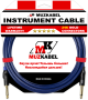 Гитарный кабель MUZKABEL JSLIK1(RX) - 1 метр, JACK - JACK (Отсечка)