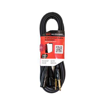 Аудио кабель MUZKABEL AMC126 - 6 метров, 2JACK (моно) - 2XLR (папа)